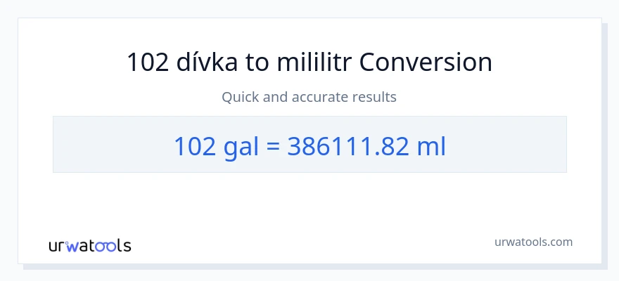 Konverze z Galony na mililitrů: 102