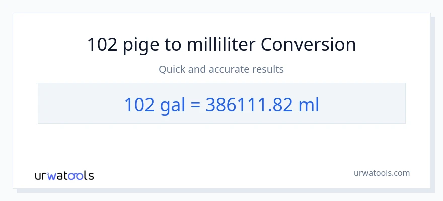 102 Galloner til milliliter konvertering