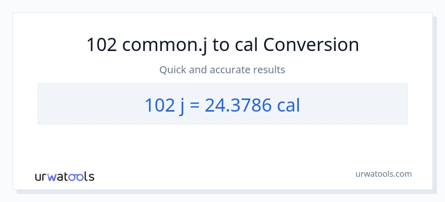 Conversió de 102 joules a calories