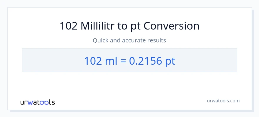102 millilitr-dən Pints-ə çevrilmə