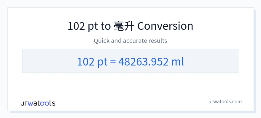 102 Pints 到 毫升 轉換