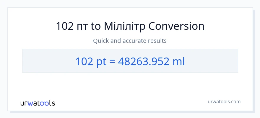 Конверсія з Pints у мілілітри: 102