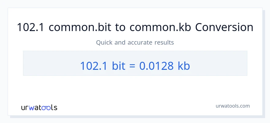 التحويل من 102.1 Bits إلى Kilobytes