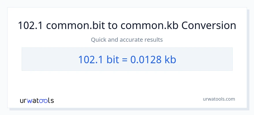 102.1 Bits இலிருந்து Kilobytes வரை மாற்றம்