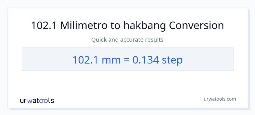 102.1 milimetro patungong mga hakbang na conversion