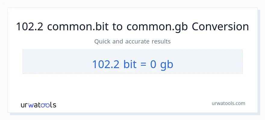 التحويل من 102.2 Bits إلى Gigabytes