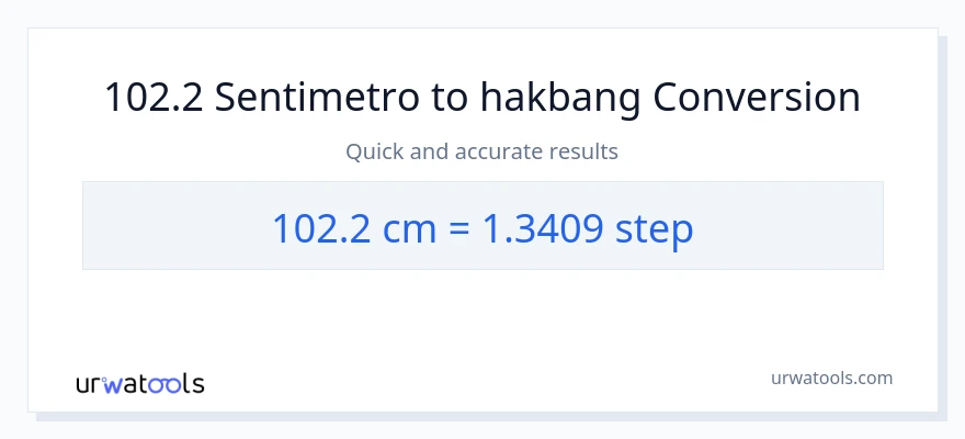 102.2 Mga Sentimetro patungong mga hakbang na conversion