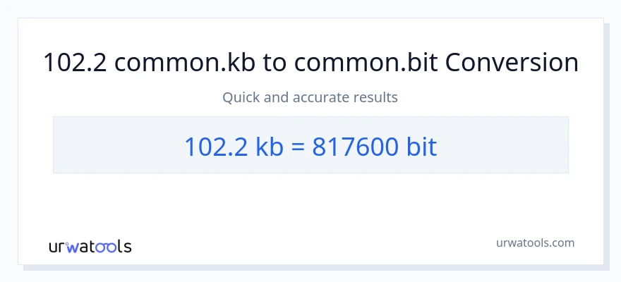102.2 Kilobytes patungong Bits na conversion