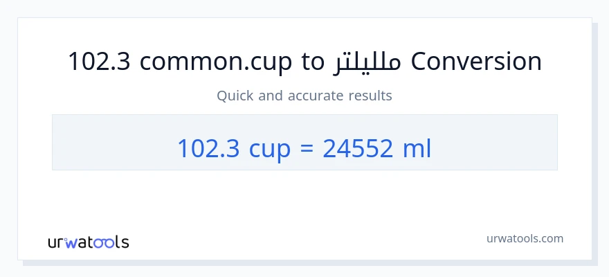 التحويل من 102.3 أكواب إلى ملليلتر