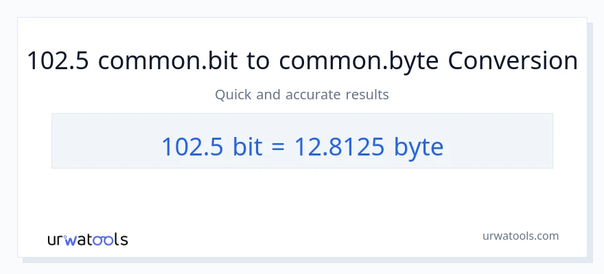 التحويل من 102.5 Bits إلى Bytes