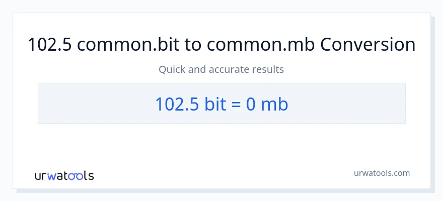 102.5 Bits இலிருந்து Megabytes வரை மாற்றம்
