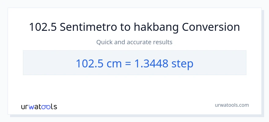 102.5 Mga Sentimetro patungong mga hakbang na conversion