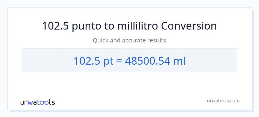 Conversione da 102.5 Pints a millilitri