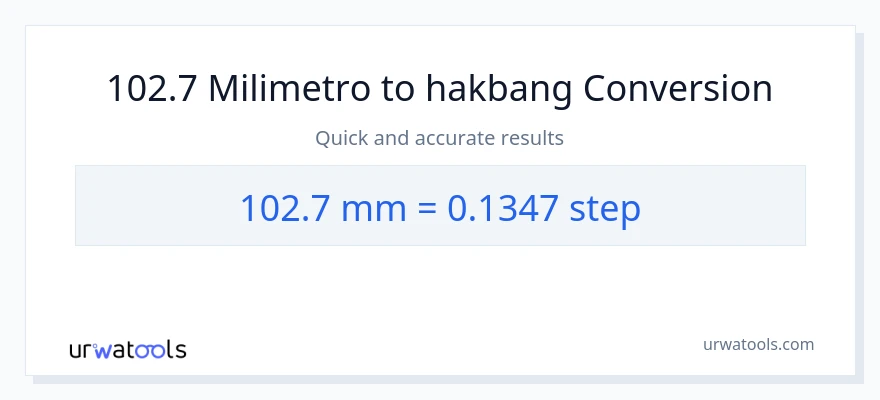 102.7 milimetro patungong mga hakbang na conversion
