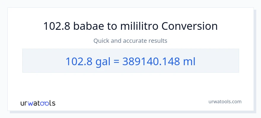 102.8 Mga galon patungong mga mililitro na conversion
