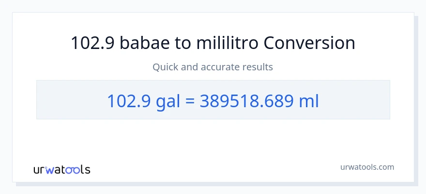 102.9 Mga galon patungong mga mililitro na conversion