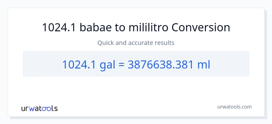 1024.1 Mga galon patungong mga mililitro na conversion