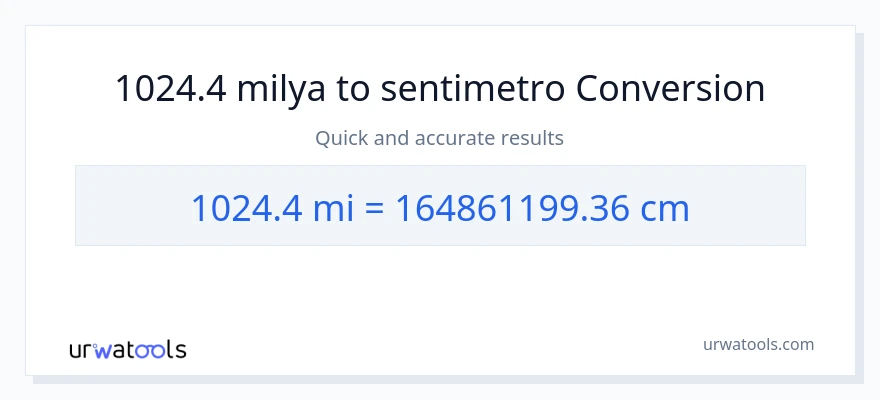 1024.4 milya patungong Mga Sentimetro na conversion