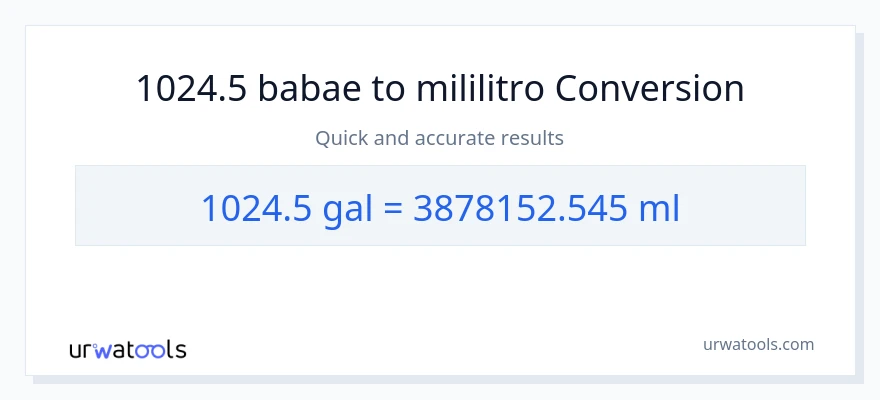 1024.5 Mga galon patungong mga mililitro na conversion