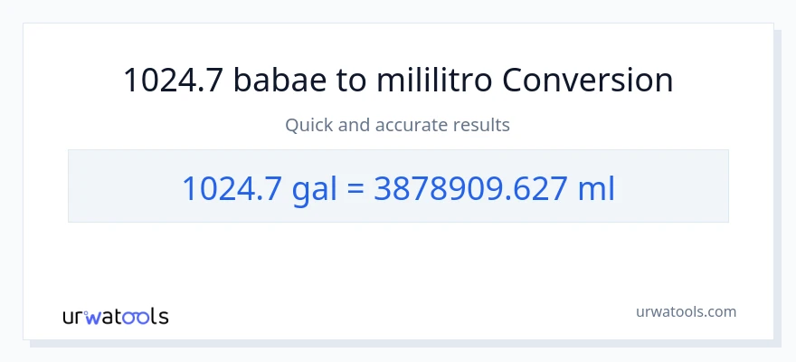 1024.7 Mga galon patungong mga mililitro na conversion
