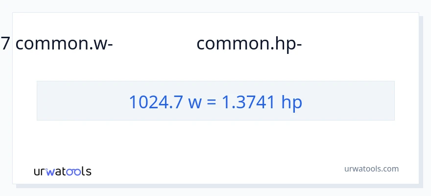 1024.7 വാട്ട്സ് ൽ നിന്ന് കുതിരശക്തി ലേക്ക് പരിവർത്തനം