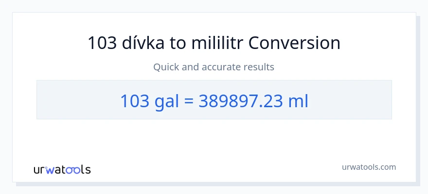 Konverze z Galony na mililitrů: 103