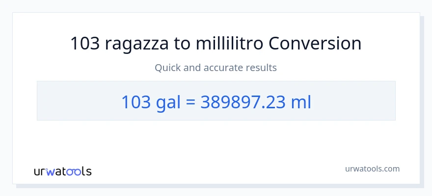 Conversione da 103 Galloni a millilitri
