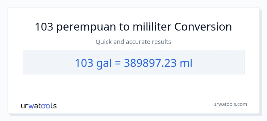 Penukaran 103 Galon kepada mililiter