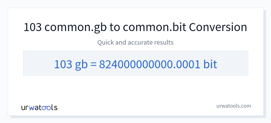 103 Gigabytes에서 Bits으로의 변환