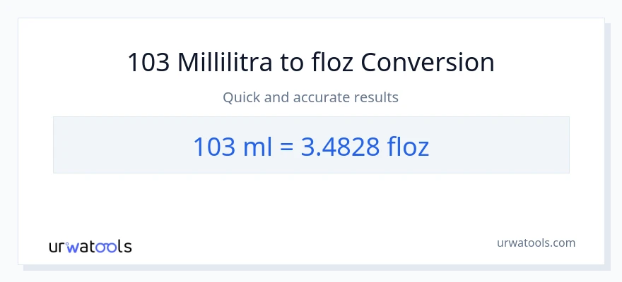 103 millilitraa - nesteunssia muunnos