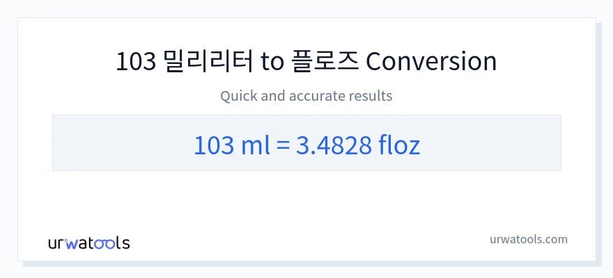 103 밀리리터에서 액량 온스으로의 변환