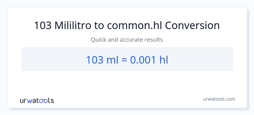 103 mga mililitro patungong Hls na conversion