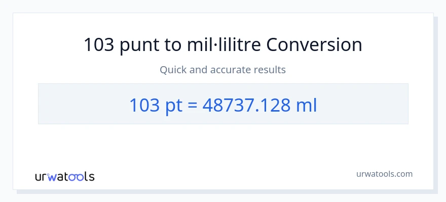 Conversió de 103 Pints a mil·lilitres