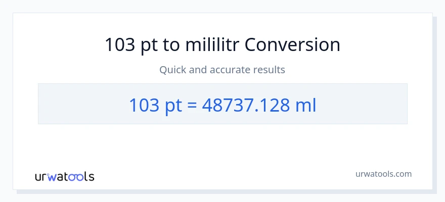Konwersja 103 Pints do mililitry