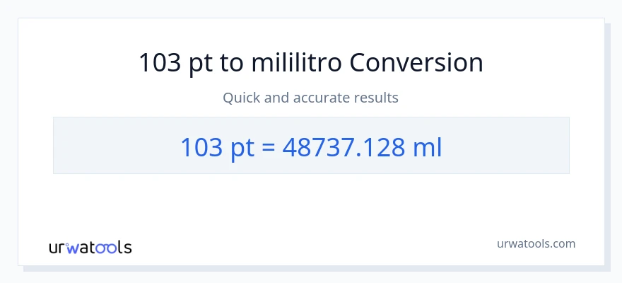 Conversão de 103 Pints para mililitros