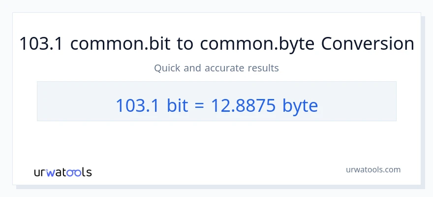 التحويل من 103.1 Bits إلى Bytes