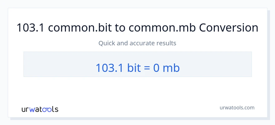 103.1 Bits ته Megabytes بدلون