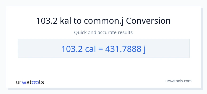 103.2 mga kaloriya patungong mga joule na conversion