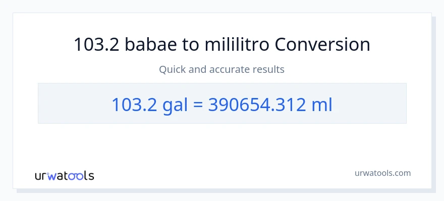 103.2 Mga galon patungong mga mililitro na conversion