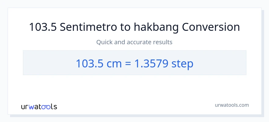 103.5 Mga Sentimetro patungong mga hakbang na conversion