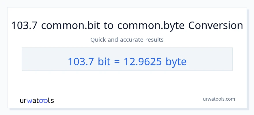 التحويل من 103.7 Bits إلى Bytes