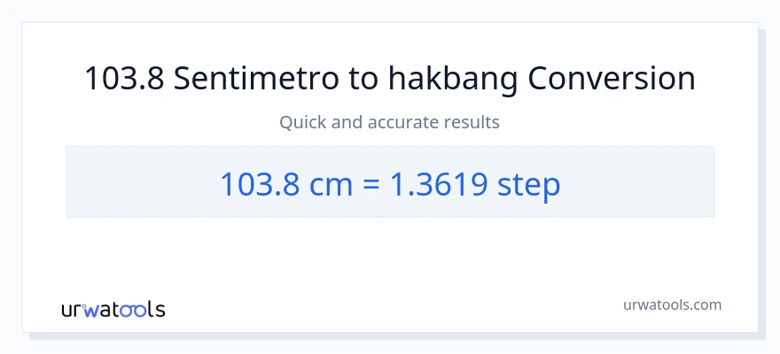 103.8 Mga Sentimetro patungong mga hakbang na conversion