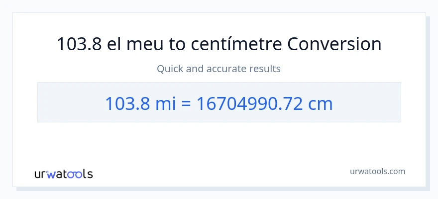 Conversió de 103.8 milles a Centímetres