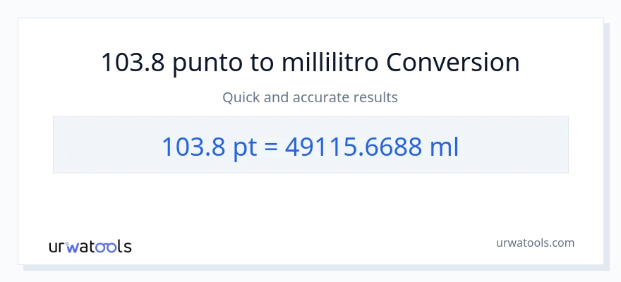 Conversione da 103.8 Pints a millilitri