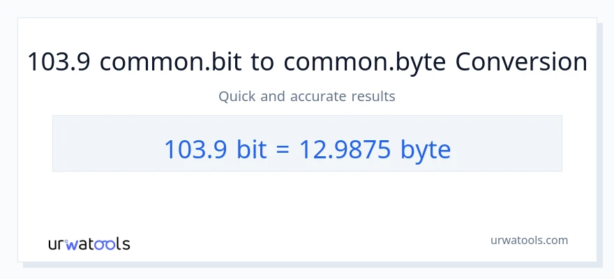 التحويل من 103.9 Bits إلى Bytes
