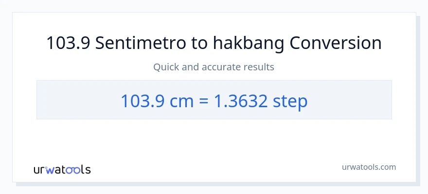 103.9 Mga Sentimetro patungong mga hakbang na conversion