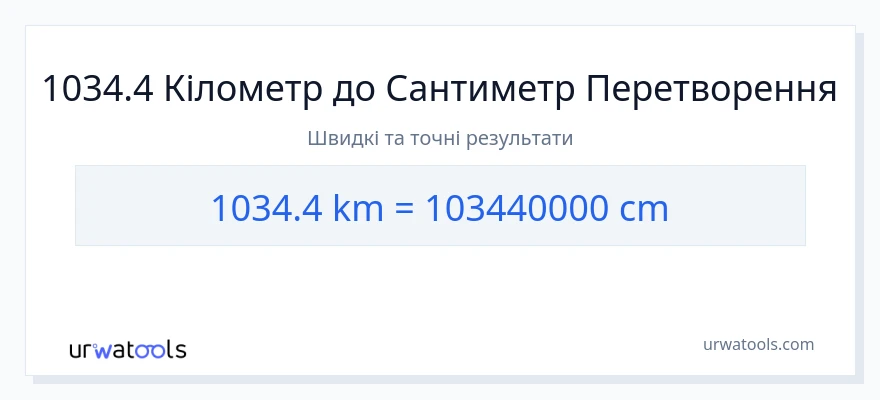 Конверсія з кілометри у Сантиметри: 1034.4