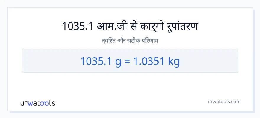 1035.1 ग्राम से किलोग्राम रूपांतरण