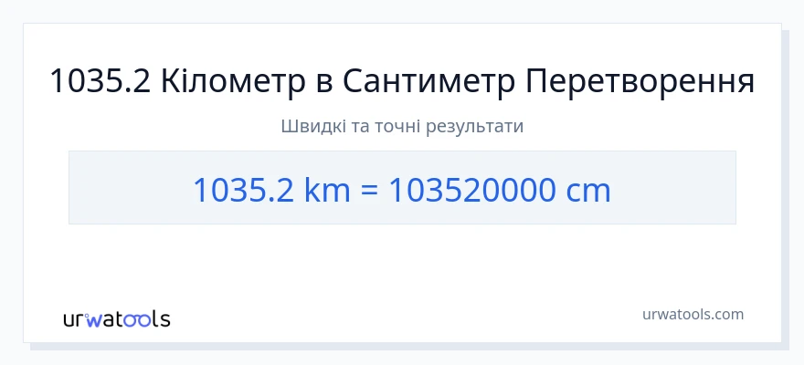 Конверсія з кілометри у Сантиметри: 1035.2