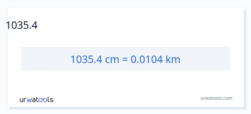 1035.4 సెంటీమీటర్లు నుండి కిలోమీటర్లు కు మార్పిడి